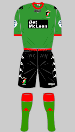 glentoran fc 2016-17 1st kit